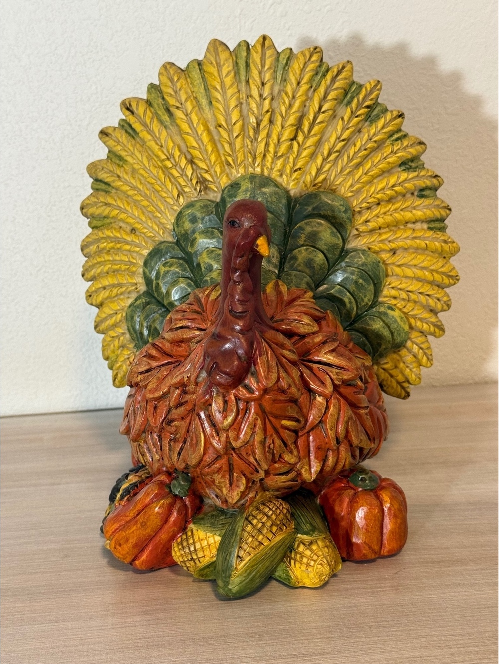 Turkey Figurine with Harvest Accents